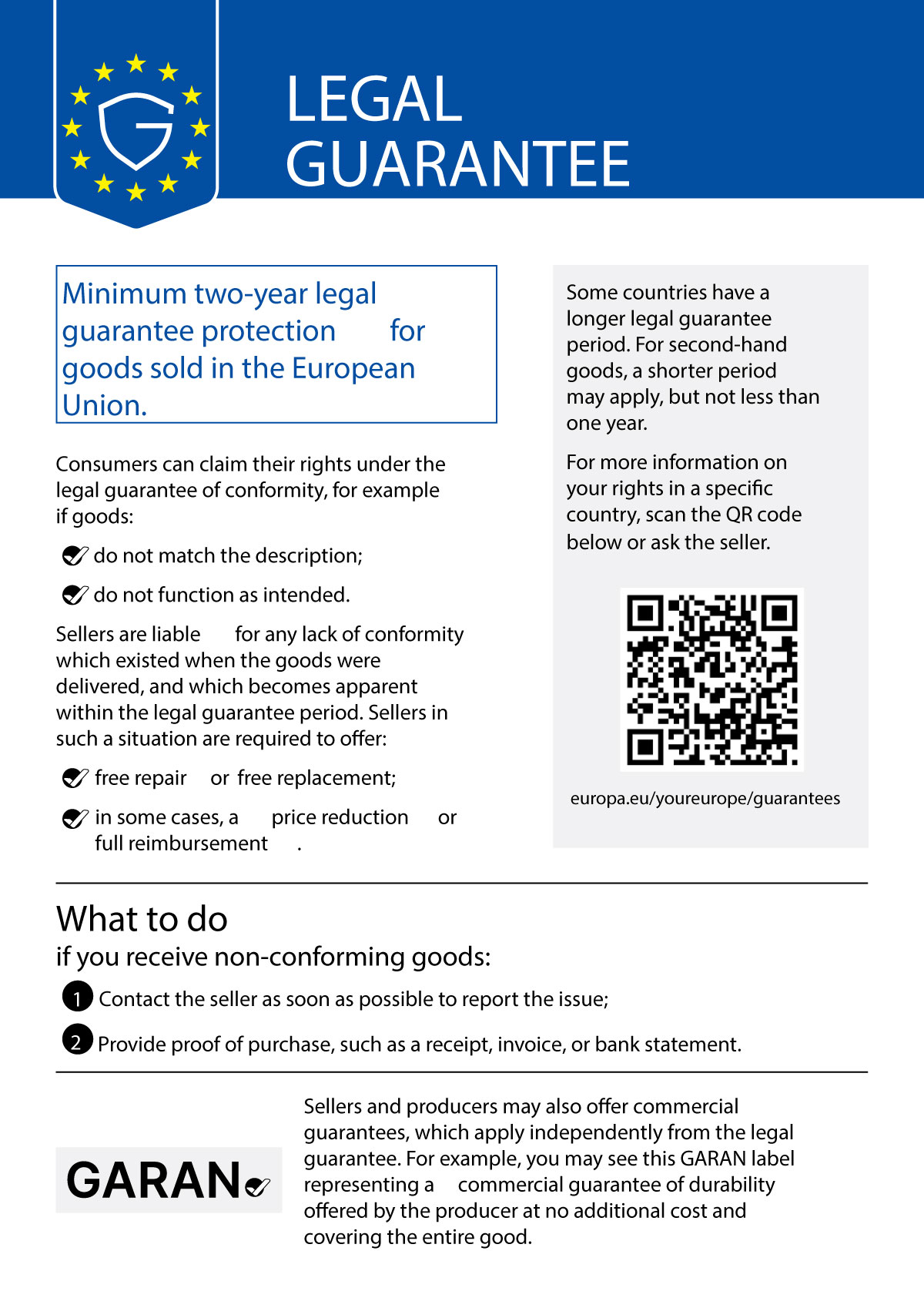 Legal guarantee